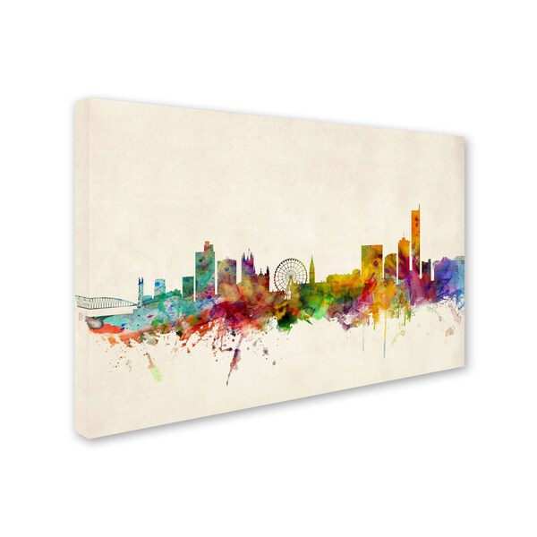 Michael Tompsett 'Manchester England Skyline' Canvas Art,16x24